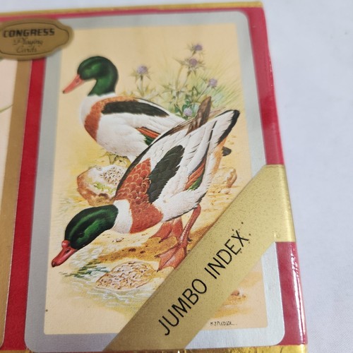 CONGRESO Patos Mallard Jugando Cartas España Jumbo Índice Doble Baraja NUEVO De Colección - Imagen 4 de 11