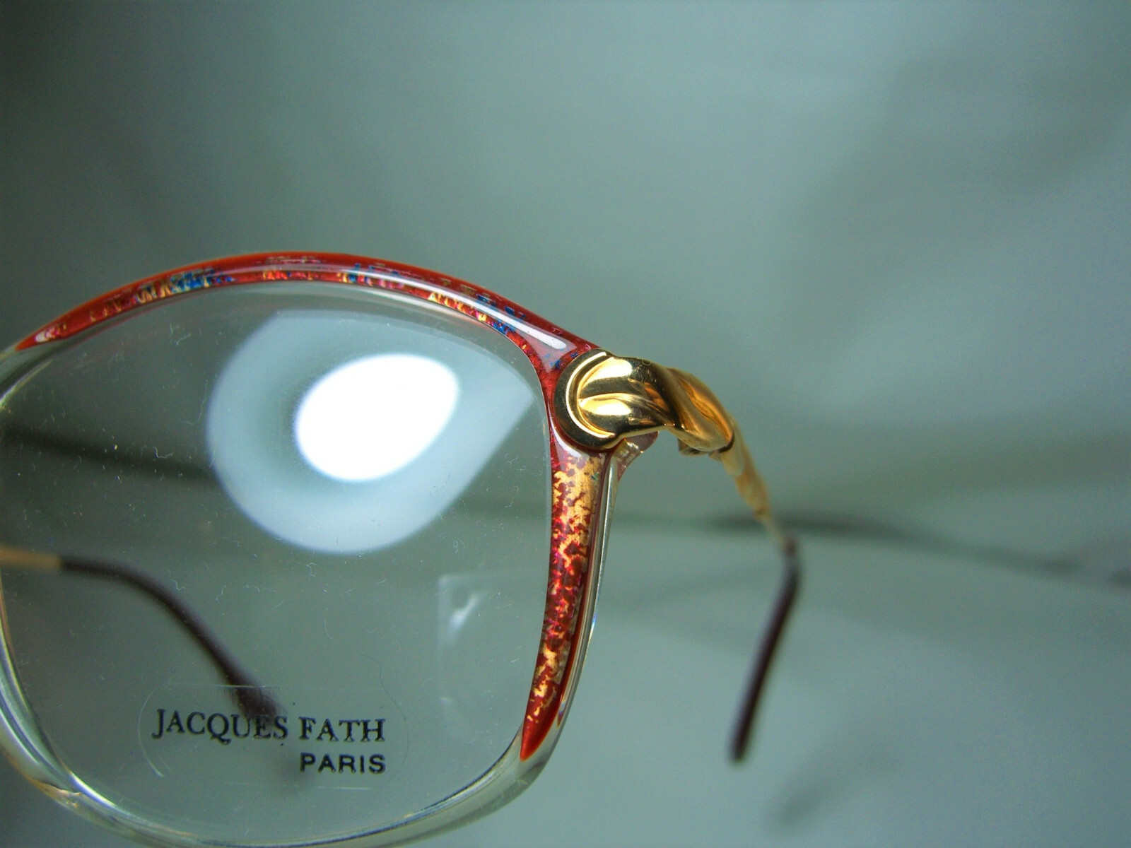 Jacques Fath luxury eyeglasses Gold plated scallop oval women frames NOS vintage image 4