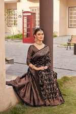 TRADITIONAL PARTY WEAR SOFT SILK INDIAN WEDDING WEAR KANJEEVARAM SAREE SARI