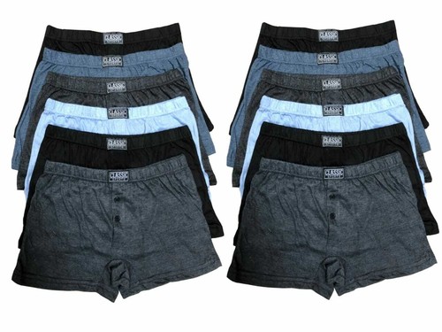 Mens Cotton Boxer Shorts 100% Cotton Knit Plain -Check Underwear (Small to 5XL) - Picture 3 of 8