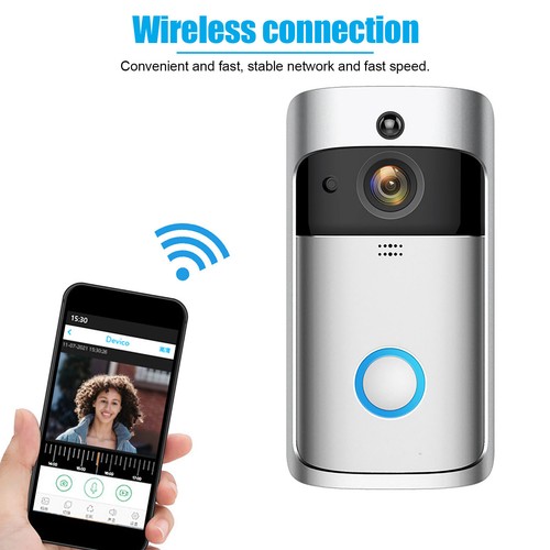 Wireless WiFi Video Doorbell Smart Phone Camera Door Bell Ring Intercom Security - Picture 4 of 28