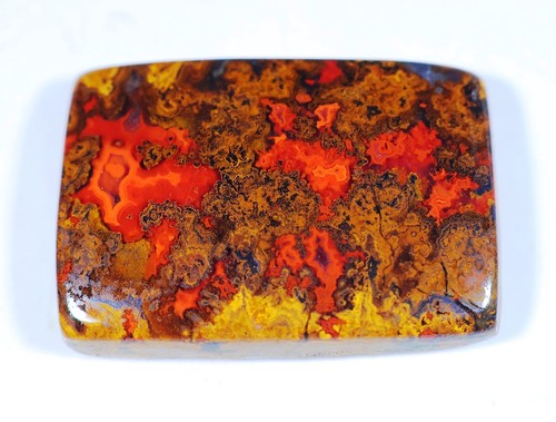 NATURAL RED MOSS CRAZY MOROCCO SEAM AGATE RECTANGLE ROUND CABOCHON GEMSTONE FS- - Picture 3 of 21
