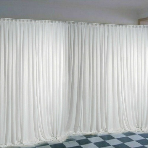 10×20FT Silk Wedding Backdrop Curtain Drape Background Cloth Photo Studio Stage - Picture 3 of 12