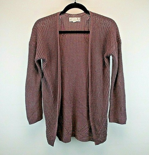 Pink Republic Women S Xs 3 4 Sleeve Tight Knit Cardigan Sweater Deep Purple Ebay