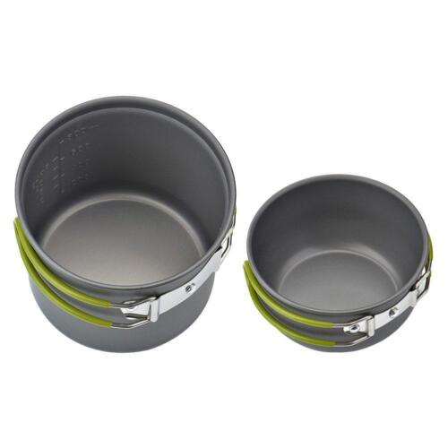 Juego de ollas de exterior para 1-2 personas, utensilios de cocina portátiles para camping con vajilla B8J7 - Imagen 12 de 18