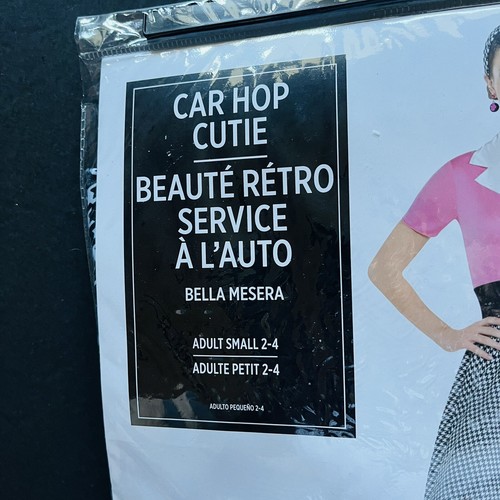 Car Hop Cutie 50's Retro Soda Shop Waitress Halloween Costume Womens Size S 2-4 - Picture 3 of 5