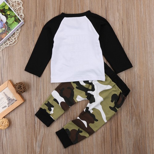 Newborn Baby Boy Tops T-shirt Camo Pants Outfits Set Clothes Tracksuit 1-5 Years - Picture 5 of 10