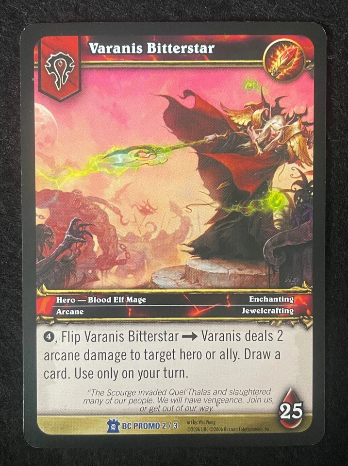 World of Warcraft Single Card Burning Crusade Promo Varanis Bitterstar Foil 2/3 - Image 2 of 2