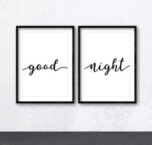 Bed Bedroom Home Good Night Sweet Dreams With Hearts Wall Art Print Poster x2