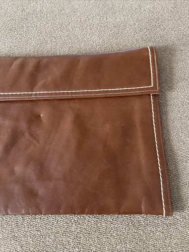 Vintage Shirl Miller LTD Brown Leather Clutch Pouch Zip Top (TD) - Picture 2 of 8