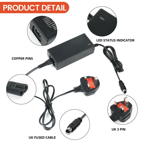 42V 2A Xiaomi Electric Scooter M365/Pro Charger for 36V Lithium Battery UK Plug - Picture 3 of 13