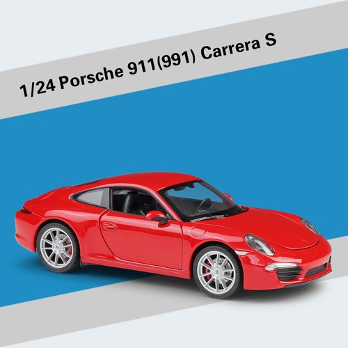 1/24 Porsche 911 Carrera S Diecast Model Car Alloy Collectible Vehicle Red - Picture 5 of 11