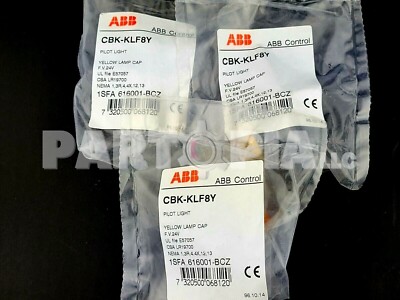 NEW ABB CBK-KLF8Y Pilot Light , Yellow Lamp Cap, F.V. 24 V, CBKKLF8Y