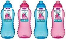4 Sistema 330ml Twist n Sip Drink Water Bottle BPA Free For Sports Picnic School
