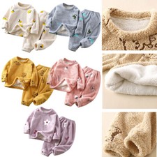 Unisex Kids Pajamas Cartoon Sleepwear Long Sleeve Set Cute Suit Loungewear Top