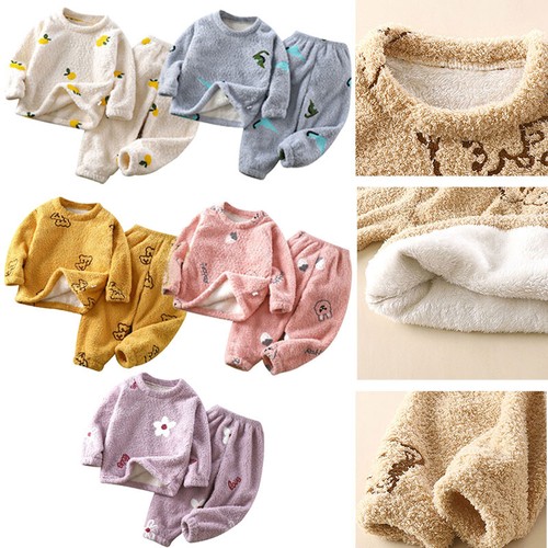 Unisex Kids Pajamas Cartoon Sleepwear Long Sleeve Set Cute Suit Loungewear Top - Picture 1 of 58