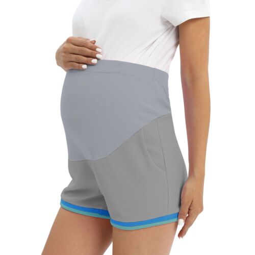 Women's Elastic Maternity Shorts Pregnant Belly Support Pants With Pocket Casual - Picture 14 of 15
