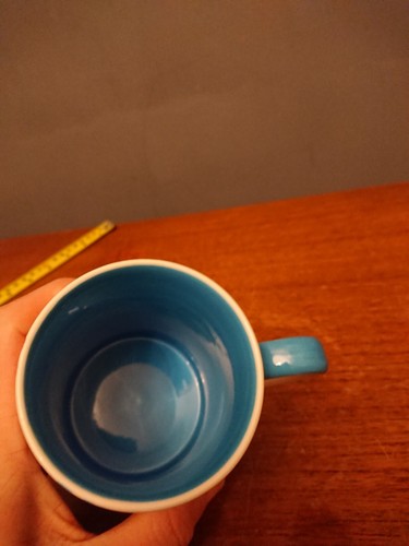 Whittard of Chelsea Becher Kaffeebohne hell Regenbogenmuster Vintage sehr guter Zustand Keramik  - Bild 6 von 9