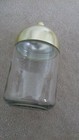 GLASS WITH GOLD COLOUR TOP  STORAGE CONTAINER /COTTON WOOL, BATH SALTS ETC