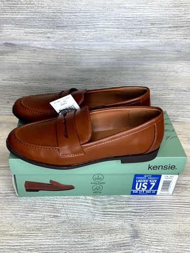 Nuovo mocassino Kensie Gitty 1809541 donna 7 scarpe casual cognac pelle marrone nuovo con scatola - Foto 3 di 4