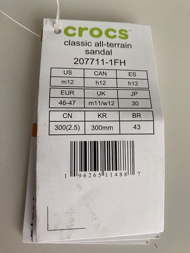 Crocs Classic All-Terrain Sandalen Herren Gr. 12 Slipper Clog Schuhe grau gelb NEU - Bild 2 von 11