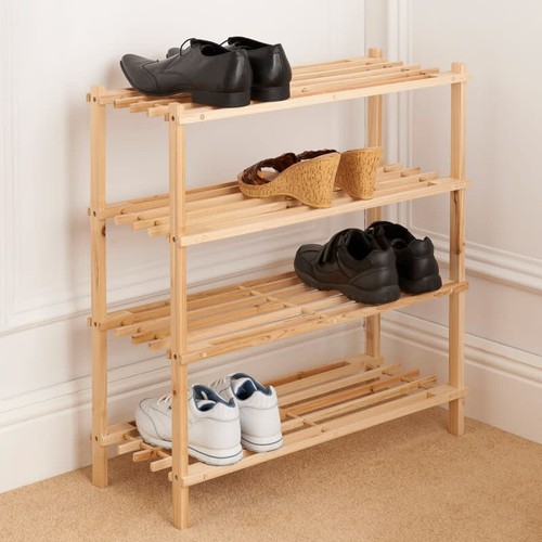 4 Tier Wooden Shoe Rack Perfect Shoes Storage Solution For Your Home - Picture 1 of 6