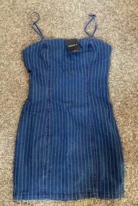 Women S Forever 21 Farmer Jean Jumper Dress Bib Overalls Black Denim Size Medium 15 95 Picclick