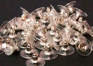 50 Pcs Silver Pierced Earring Back Clutch Post Nut Pad Backing 6 X Image Is Loading 50 Pcs Silver Pierced Earring Back Clutch Post