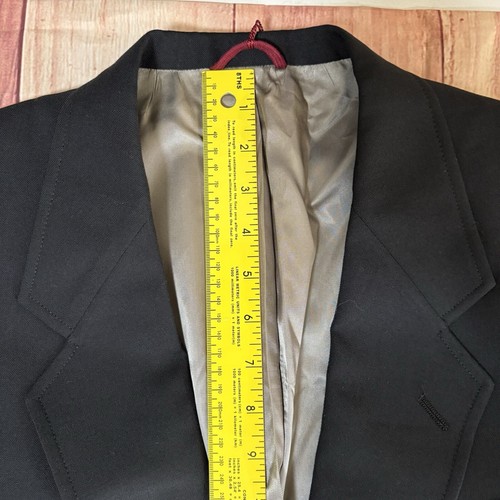 Hart Schaffner Marx Mens Sz 42L Black Gold Button Blazer Suit Jacket Sport Coat - Picture 17 of 18