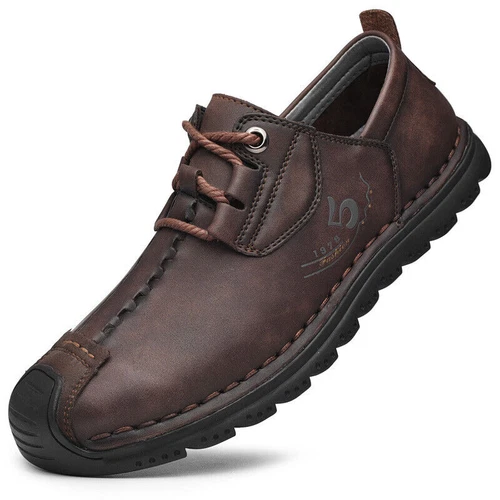 Herren Weiches Leder Freizeitschuhe Mode Fahrschuhe Flache Halbschuhe Mokassins - Bild 4 von 23