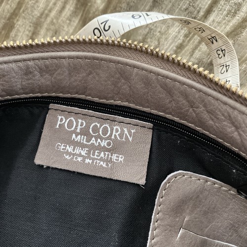 Milano Popcorn Leather Beige Studs Shoulder Bag-EXCELLENT CONDITION-ITALY - Picture 4 of 6