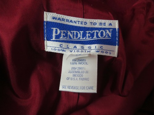 CJ1051- PENDLETON Women Virgin Wool Flannel Blazer Jacket Deep Cranberry Red 18 - Picture 6 of 8