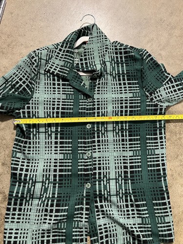 Damenbluse sehr cooles Muster - grün mit schwarzen Rechtecken - Bild 5 von 7