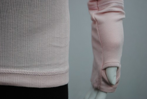 P.C Womens V Neck T-Shirt Top Long Sleeve Thumb Hole Pink Size 6 - 20 Brand New - Picture 4 of 5