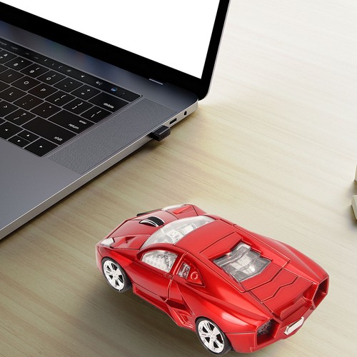 Kabellose Maus Sport Auto-Stil 2.4GHz USB-Empfänger 1600DPI LED-Licht Büro - Bild 12 von 12