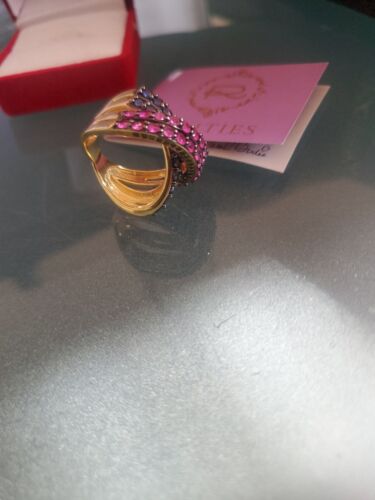 Raritäten Carol Brodie blau rosa Saphir, Tsavorit Ring Größe 8 neu ohne Etikett - Bild 11 von 12