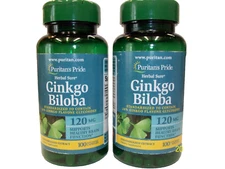 Ginkgo Biloba 120 mg 100 Capsules (2 Pack) Supports Healthy Brain Function