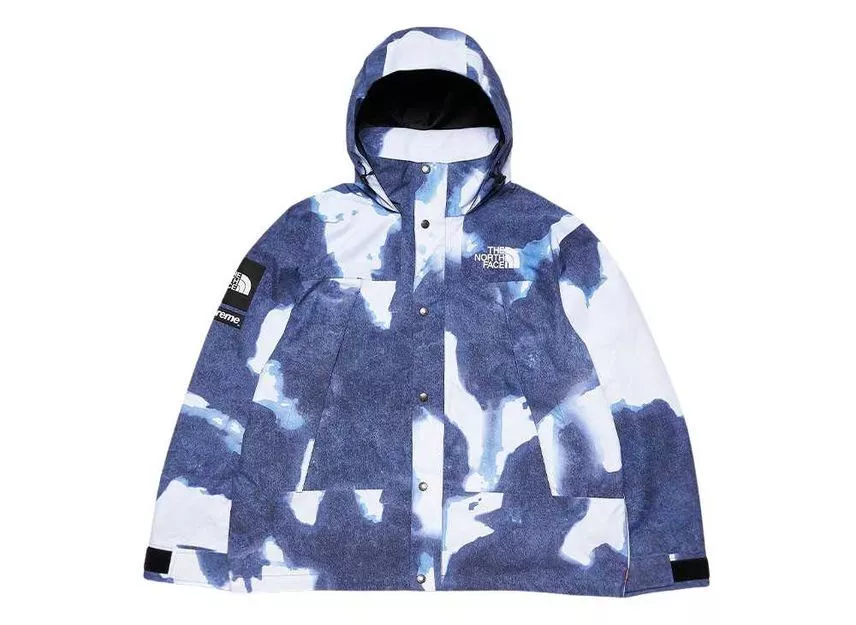 Veste de montagne Supreme The North Face imprimé denim blanchi indigo
