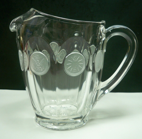 Fostoria brocca vetro punto moneta 32 oz fuori produzione vintage nuova di zecca - Foto 2 di 5
