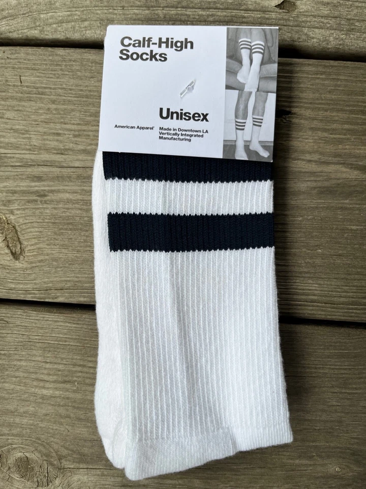 American Apparel унисекс в полоску икры высоты экипажа носки сделано в США - Изображение 4 из 4