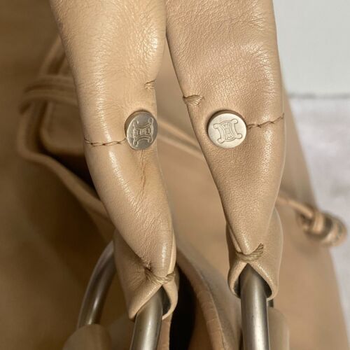 Bolso hobo vintage de cuero agridulce beige CELINE - Imagen 9 de 15
