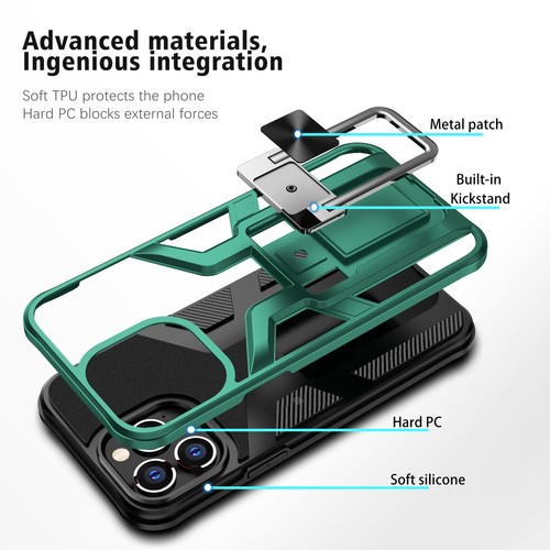 Fr iPhone 14 Pro Max/14 Plus/14 Pro/14 Slim Magnetic Armor Ring Stand Case Cover - Zdjęcie 49 z 61