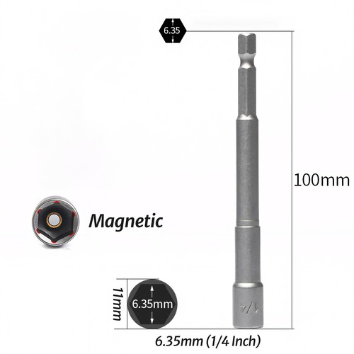 1/4" Hex Shank Magnetic Nut Driver 5-19mm Impact Power Drill Bit Socket Adaptors - Picture 29 of 31
