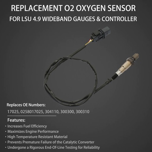 0258017025 LSU 4.9 Lambda WideBand O2 Sensor de oxígeno para PLX AEM# 30-4110 30-0300 - Imagen 4 de 8