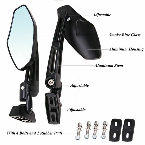 Espejos retrovisores laterales de vástago largo para motocicleta para Suzuki GSXR 600 750 1000 Hayabusa - Imagen 4 de 12