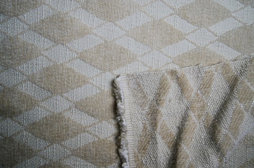 3/4 Yard Beige on Beige Diamonds Soft Upholstery Fabric 33" X 56" - Picture 3 of 3