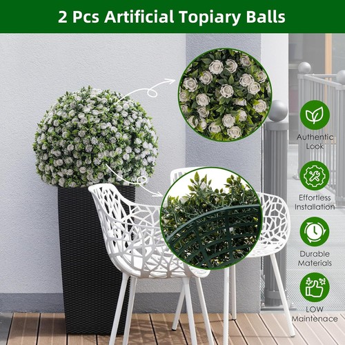 2 PIEZAS Bolas Topiarias Artificiales Bolas de Hierba Protección UV Imitación Boj Decoración Bolas - Imagen 3 de 14