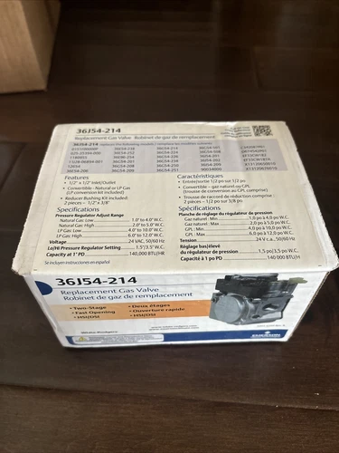 Emerson White Rodgers Gas Valve 36J54-214