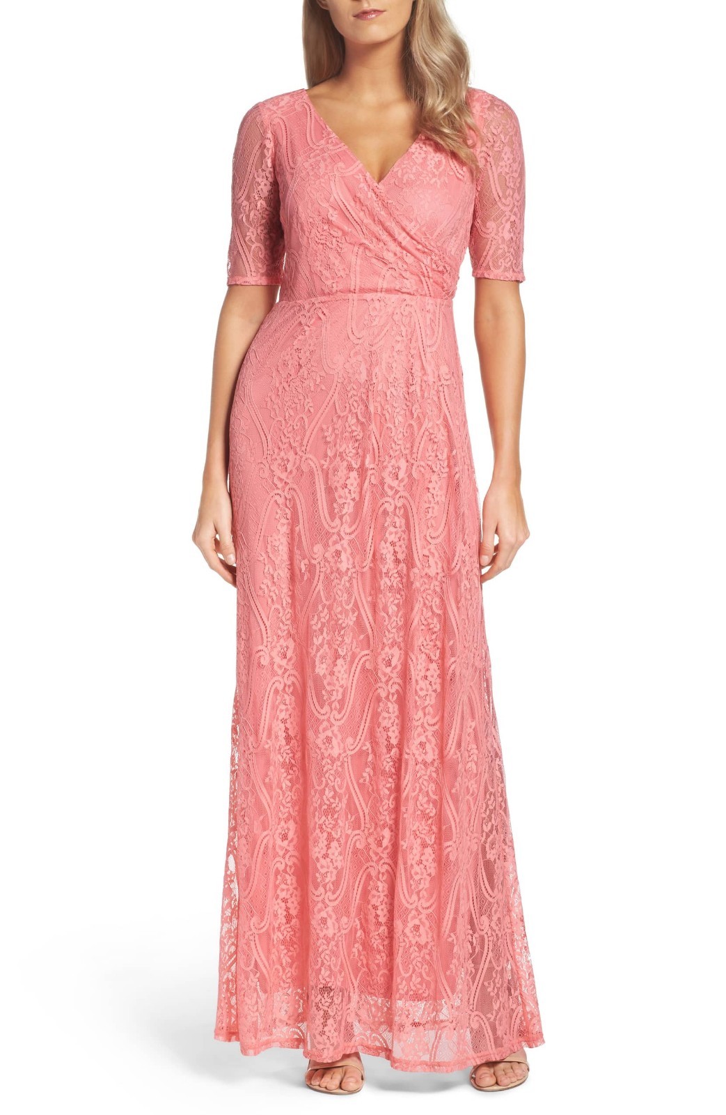 Ellen Tracy Lace Faux Wrap Gown MSRP 189 Size 10 B 264 NEW Ellen Tracy Lace Faux Wrap Gown MSRP 189 Size 10 B 264 NEW