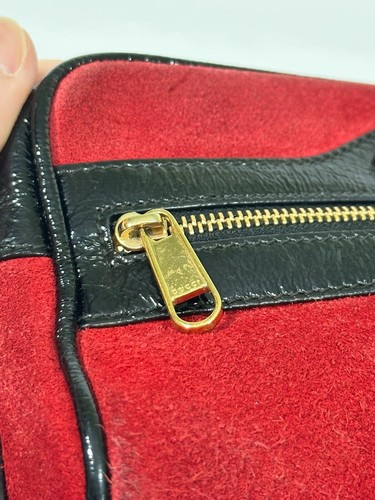 Authentic Gucci Crossbody Bag Ophidia Marmont GG Red Suede Web - Picture 6 of 18